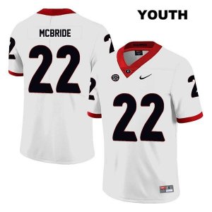 Youth Georgia Bulldogs NCAA #22 Nate McBride Nike Stitched White Legend Authentic College Football Jersey YXA0654YD